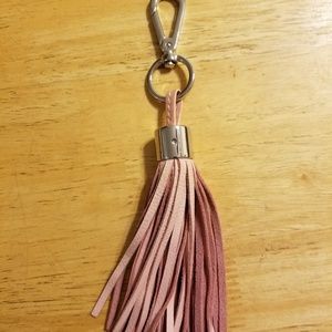 Leather tassel keychain